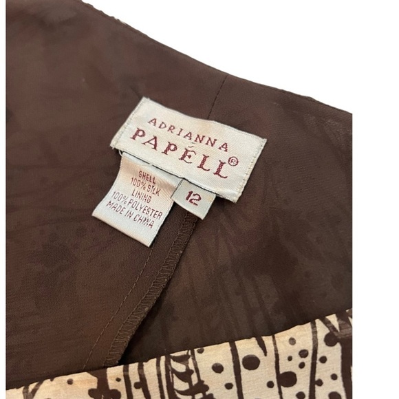 Adrianna Papell Vintage Silk Print Dress Size 12 - Picture 5 of 9